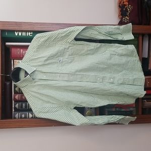 Vineyard Vines by Shep & Ian LS classic fit tucker shirt green checked size S